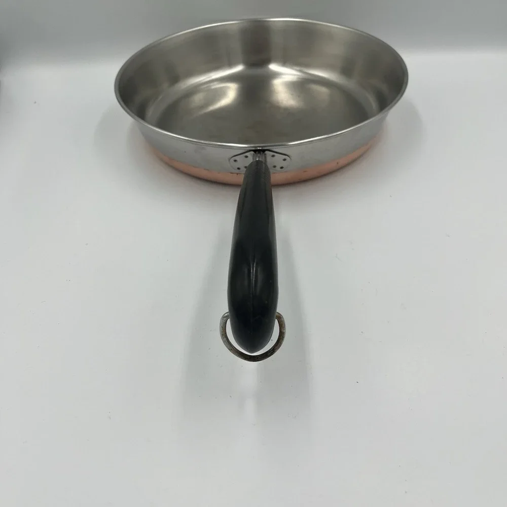 Revere Ware 9 Inch Skillet Fry Pan Copper Bottom Made in USA Vintage - 93a